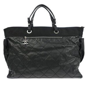 Chanel Black Leather Paris-Biarritz GM Tote Handbag